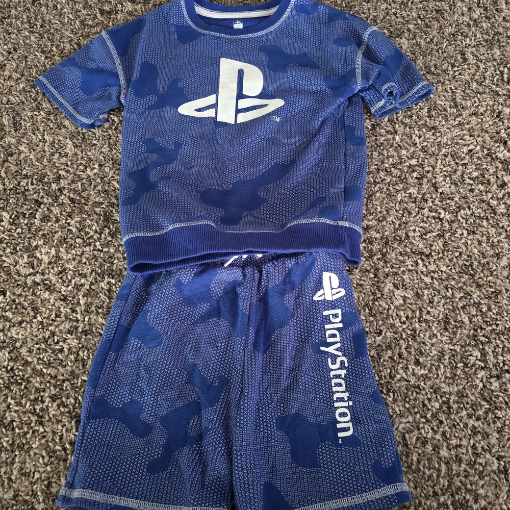 PlayStation Blue Camo T-Shirt and Shorts Set